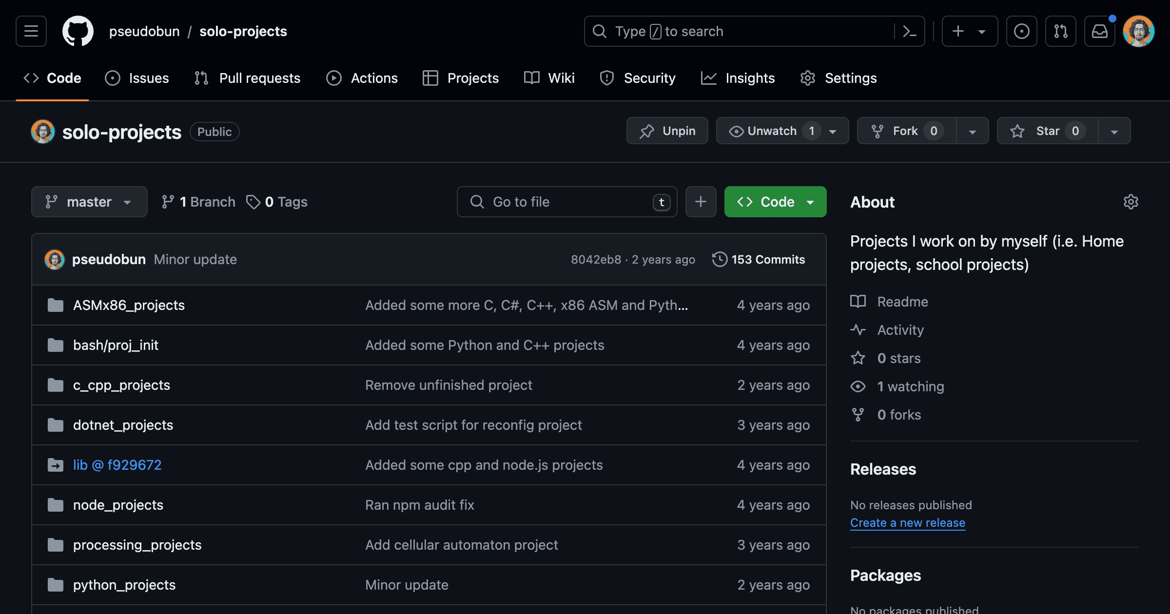 University projects screenshot